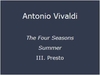 Vivaldi: Four Seasons - Presto Ringtone