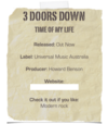 3 Doors Down - Time Of My Life Ringtone